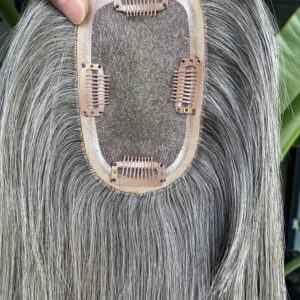 4 monofilament lace toppers #grey black 3x5 topper raw hair 12inch