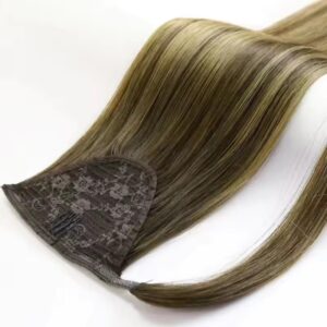 1 ponytail hair natural clip in wrap around drawstring (copy)