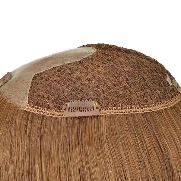 1 monofilament top+wefted hair topper blonde color long hair (copy) 1 monofilament top+wefted hair topper blonde color long hair (copy)