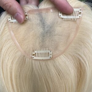 1 8x8 silk top+wefted dark brown clip in hair topper (copy)