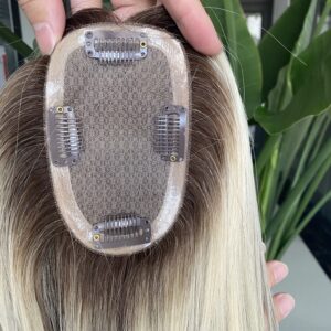 5 monofilament lace toppers #grey 3x5 topper raw hair 12inch (copy)