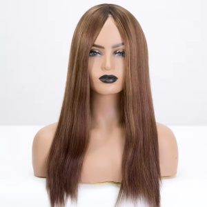 1 custom black transparent hd for lace invisible silk base full lace medical wigs with pu women (copy)