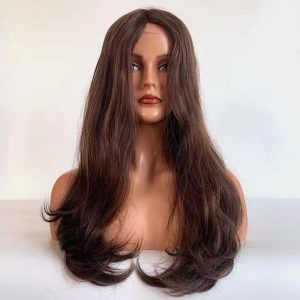 1 custom black transparent hd for lace invisible silk base full lace medical wigs with pu women (copy)